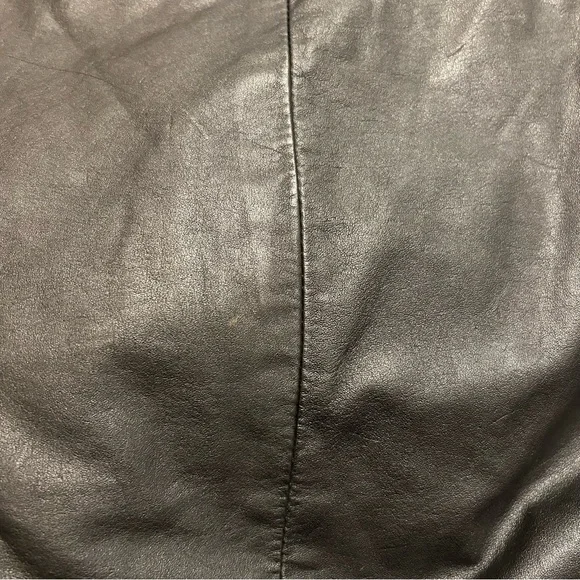 Vintage Laurice Black Leather Midi Side Slit Lined Skirt - Picture 10 of 10